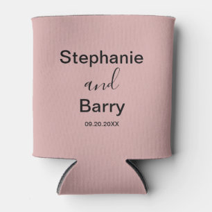 Minimalistische staubige rosa Hochzeitsanpassung Dosenkühler
