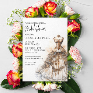 Minimalistische Steampunk Brautparty Modern Einladung