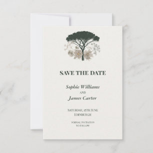 Minimalistische Stein-Kiefer-Hochzeit - Save-the-D Save The Date