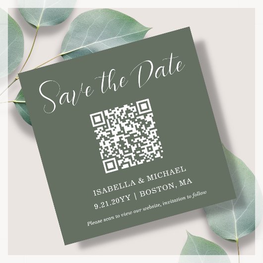 Minimalistische Stelle | SAVE THE DATE | QR Code M Magnetkarte