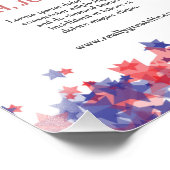 Minimalistische Sterne Rot und Blau 4. Juli Verans Fotodruck (Ecke)