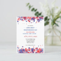 Minimalistische Sterne Rot und Blau 4. Juli Verans