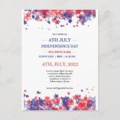 Minimalistische Sterne Rot und Blau 4. Juli Verans Postkarte (Vorderseite)