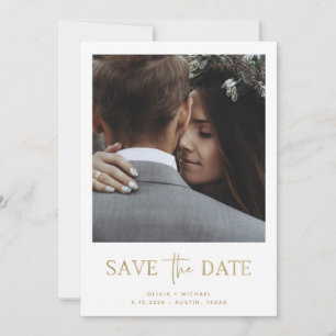 Minimalistische StilGold Ein Foto Save The Date