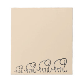Minimalistische stilisierte Elefantenparade Notizblock
