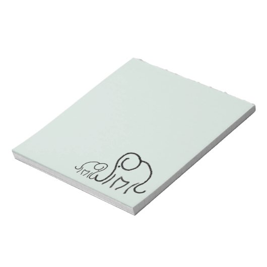 Minimalistische stilisierte Niedliche Elefanten Ma Notizblock (Rotiert)