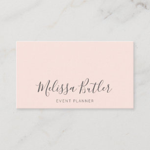 Minimalistische Stilkalligrafie Blush Pink Visitenkarte