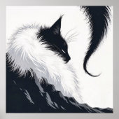 Minimalistische Stille Katze Poster (Vorne)