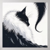 Minimalistische Stille Katze Poster (Vorne)