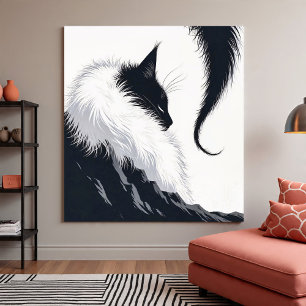 Minimalistische Stille Katze Poster
