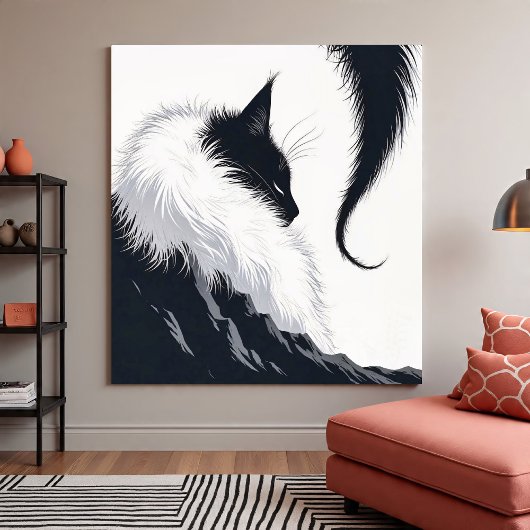 Minimalistische Stille Katze Poster