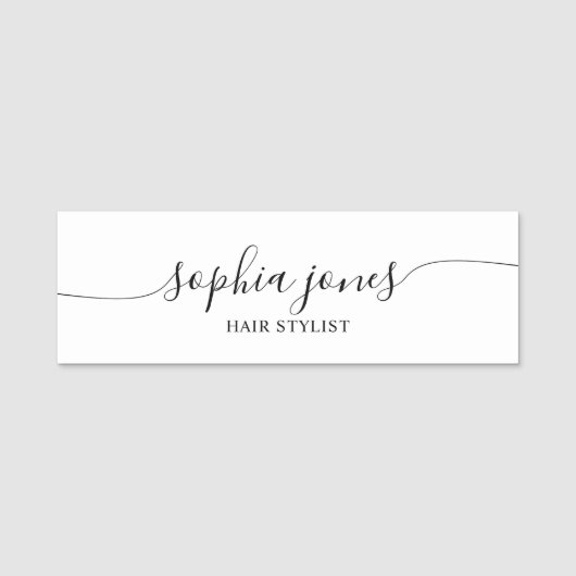 Minimalistische Stilschrift Name Tag Namensschild (Vorderseite)