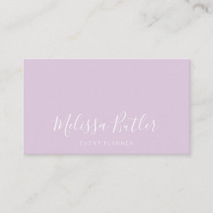 Minimalistische stilvolle Kalligraphie-Pastelllila Visitenkarte