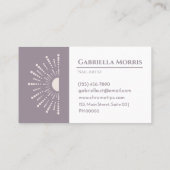 Minimalistische, stilvolle Radiant Soft Mauve Whit Visitenkarte (Rückseite)