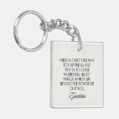 Minimalistische Stoic Wisdom Parco Tassino Schlüsselanhänger (Vorderseite links)