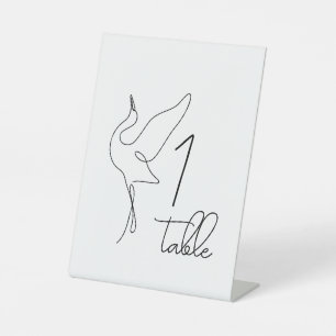 Minimalistische Storch neutrale Babyparty-Tischnum Sockelschild