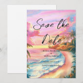 Minimalistische Strandhochzeit Save The Date (Vorne/Hinten)