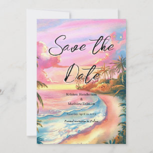 Minimalistische Strandhochzeit Save The Date