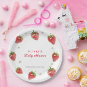 Minimalistische Strawberry Sweet Girl Baby Dusche Pappteller (Party)
