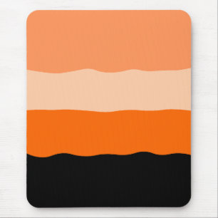 Minimalistische Streifen aus Orange und Schwarz Mousepad