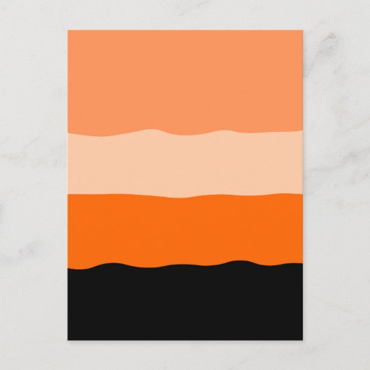 Minimalistische Streifen aus Orange und Schwarz Postkarte (Vorderseite)