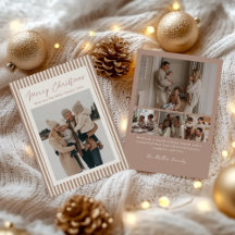 Minimalistische Streifen-Familien-Weihnachtsfoto