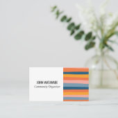 Minimalistische Streifen handgefertigt Visitenkarte (Stehend Vorderseite)