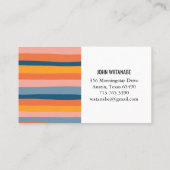 Minimalistische Streifen handgefertigt Visitenkarte (Rückseite)