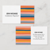 Minimalistische Streifen handgefertigt Visitenkarte (Vorne/Hinten)