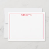 Minimalistische Streifen Klassischer Chic Mitteilungskarte (Vorderseite)