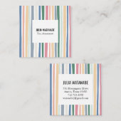 Minimalistische Streifen mit abgeschrägter Oberflä Quadratische Visitenkarte (Vorne/Hinten)