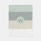 Minimalistische Streifen mit Monogramm beruhigen Fleecedecke (Vorderseite)