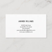 Minimalistische Streifen mit Regenbogen Handmade-V Visitenkarte (Rückseite)