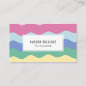 Minimalistische Streifen mit Regenbogen Handmade-V Visitenkarte (Vorderseite)