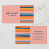 Minimalistische Streifen mit Süßigkeiten handgefer Visitenkarte (Vorne/Hinten)