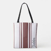 Minimalistische Streifen Monogramm Tasche (Rückseite)