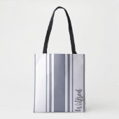 Minimalistische Streifen Monogramm Tasche (Vorderseite)