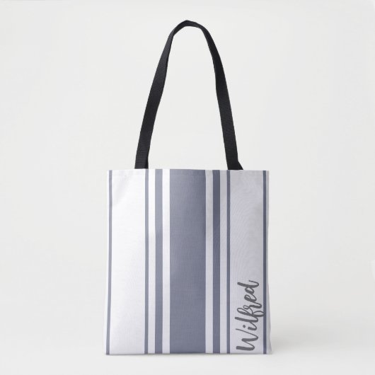 Minimalistische Streifen Monogramm Tasche (Vorderseite)