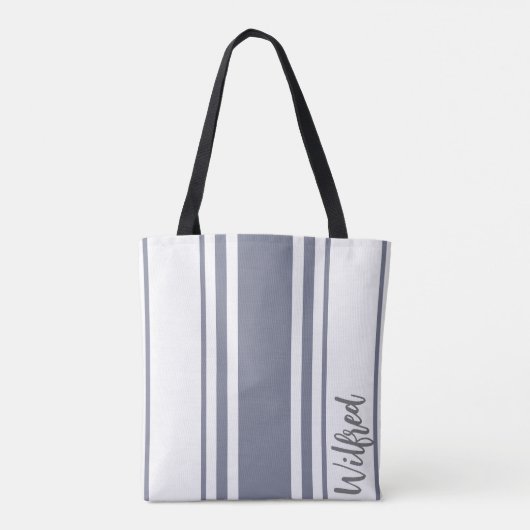 Minimalistische Streifen Monogramm Tasche (Rückseite)