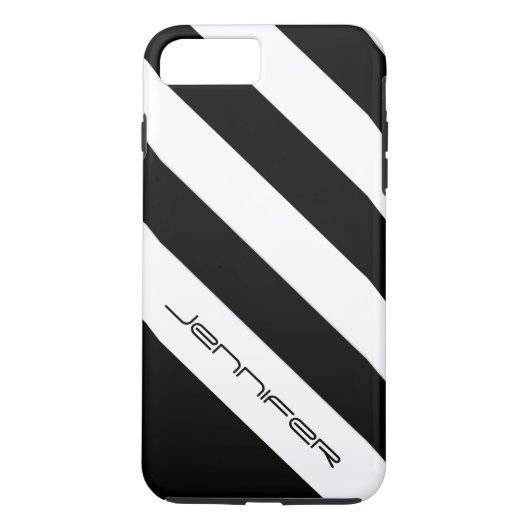 Minimalistische Streifen, Name, Case-Mate iPhone Hülle (Rückseite)