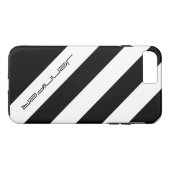 Minimalistische Streifen, Name, Case-Mate iPhone Hülle (Rückseite (Horizontal))