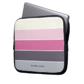 Minimalistische Streifen Personalisiert Laptopschutzhülle (Vorderseite Links)