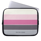 Minimalistische Streifen Personalisiert Laptopschutzhülle (Vorderseite)