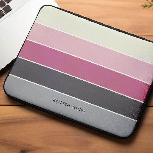 Minimalistische Streifen Personalisiert Laptopschutzhülle