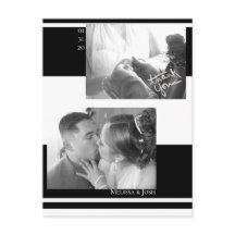 Minimalistische Streifen Schwarz-Weiß-Hochzeit