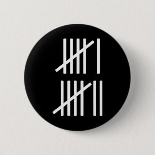 Minimalistische Strichlisten-Zählung 67 Meme Slang Button