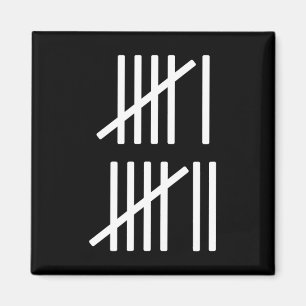 Minimalistische Strichlisten-Zählung 67 Meme Slang Magnet