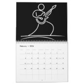 Minimalistische Strichmännchen Gitarre 2025 Kalender (Feb 2026)