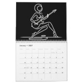 Minimalistische Strichmännchen spielen Gitarre 202 Kalender (Jan 2027)