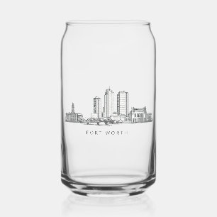 Minimalistische Strichzeichnung der Skyline von Fo Dosenglas